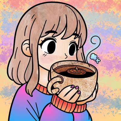 a girl drinking coffee