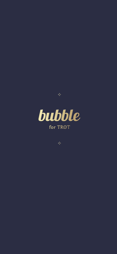 Gold bubble for TROT logo on a dark navy blue background