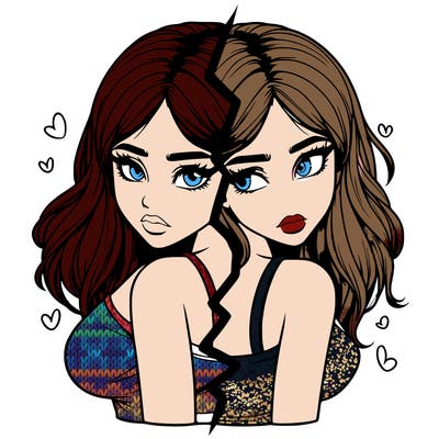 realistic girl split