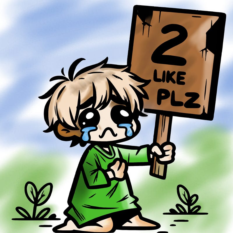 small poor toddler crying with sign that says 2 like plz