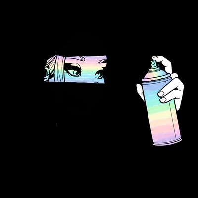 a realistic girl, spray painting