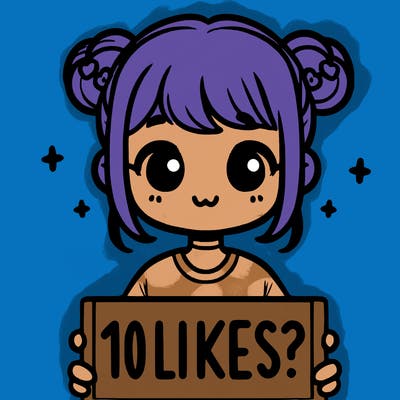 cute girl that is holding a sign that says 10 likes?
