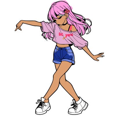 realistic girl danceing