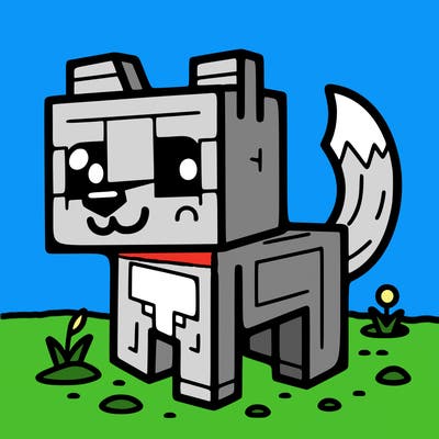 minecraft cute wolf