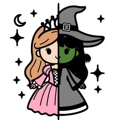 split princess and witch