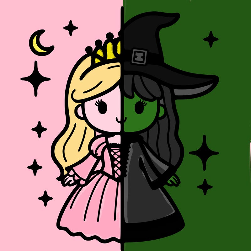 split princess and witch