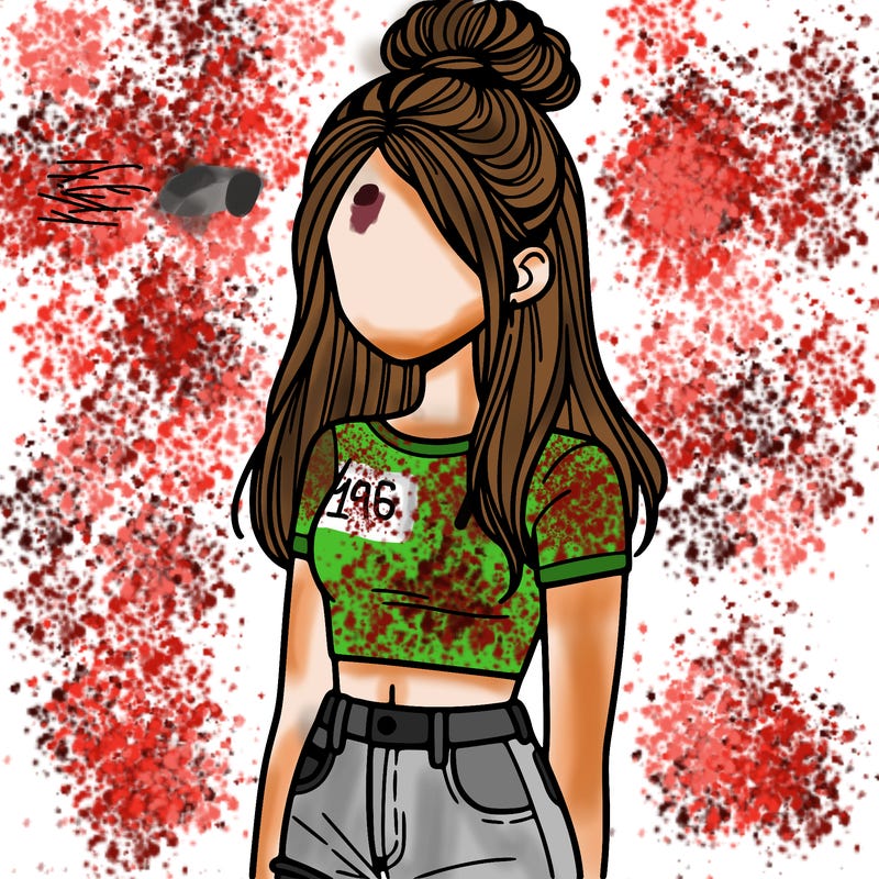 girl with half up-half down hairstyle wearing a crop top and shorts