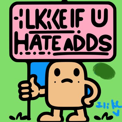 sign that says like if u hate adds