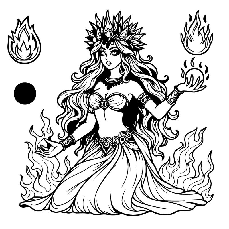 realistic fire goddess