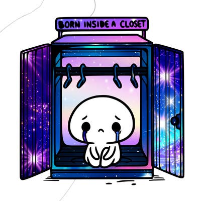 born inside an empty closet, sad