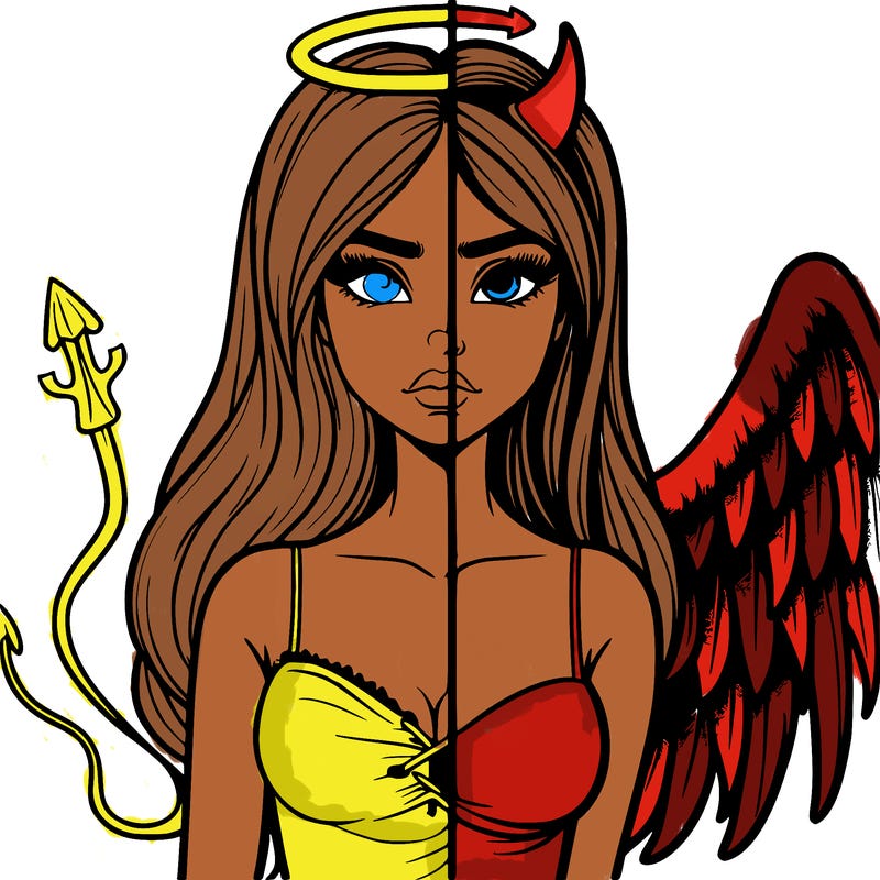 devil vs angel realistic girl