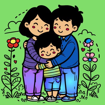 parents hugging