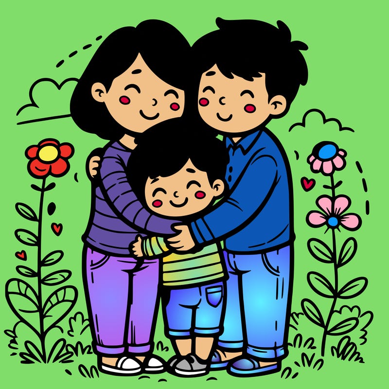 parents hugging