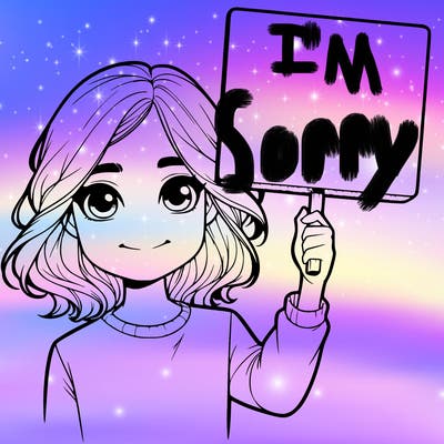 realistic girl holding up a sign