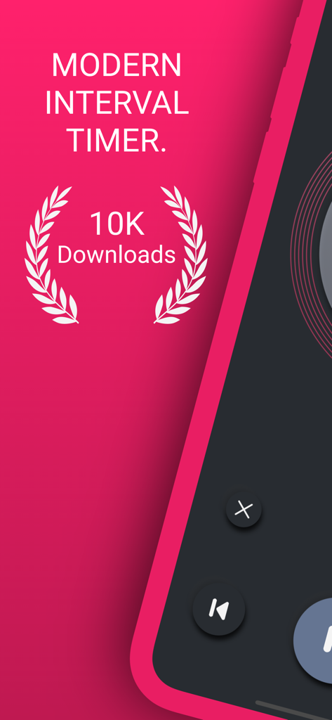 i.Timer app promotion showing 10k downloads milestone and modern interface