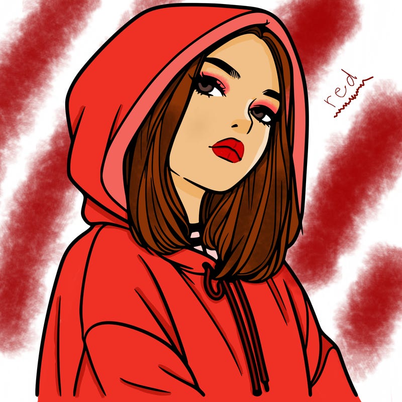 a realistic girl in a hoodie