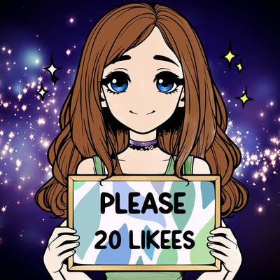 realistic girl holding a sign that says please 20 likes