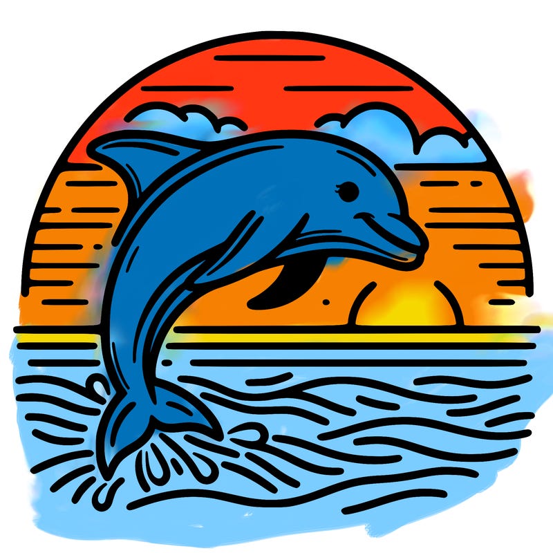 dolphin in a sunset