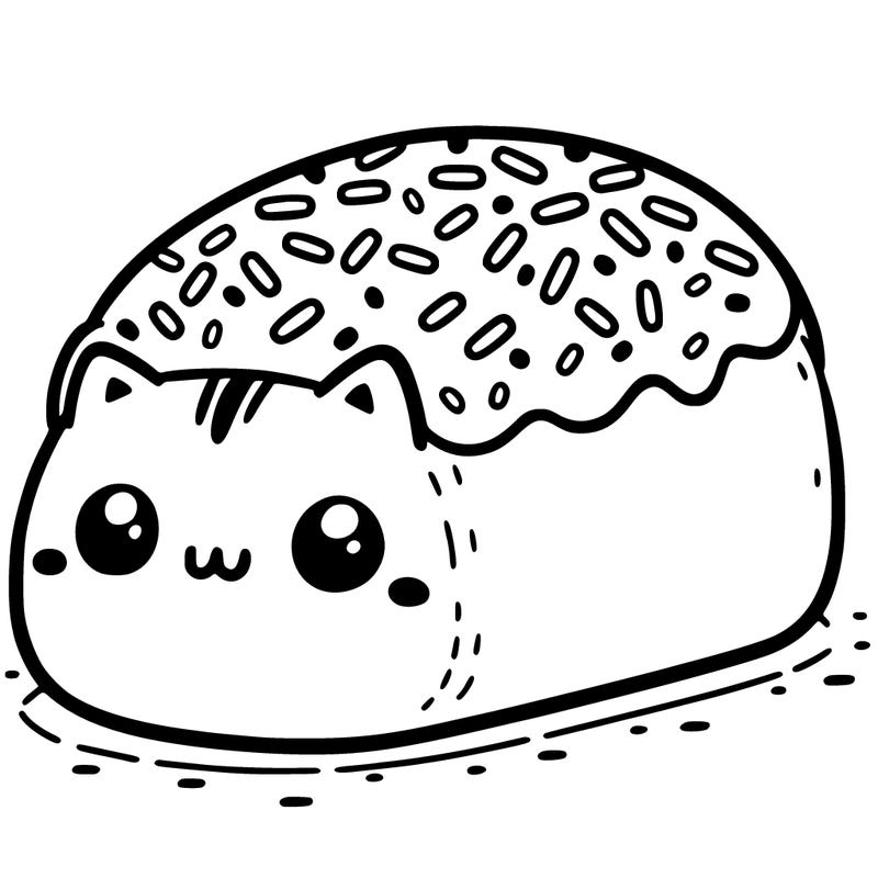 cute loaf cat with sprinkles
