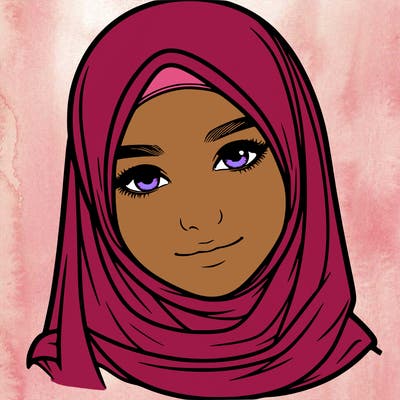 realistic girl with hijap