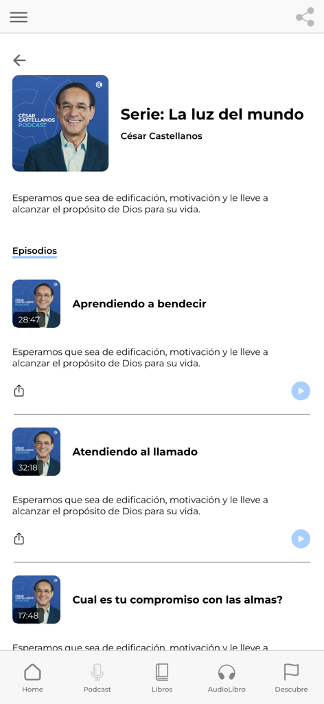 César Castellanos - Podcast episodes from Cesar Castellanos titled La luz del mundo.