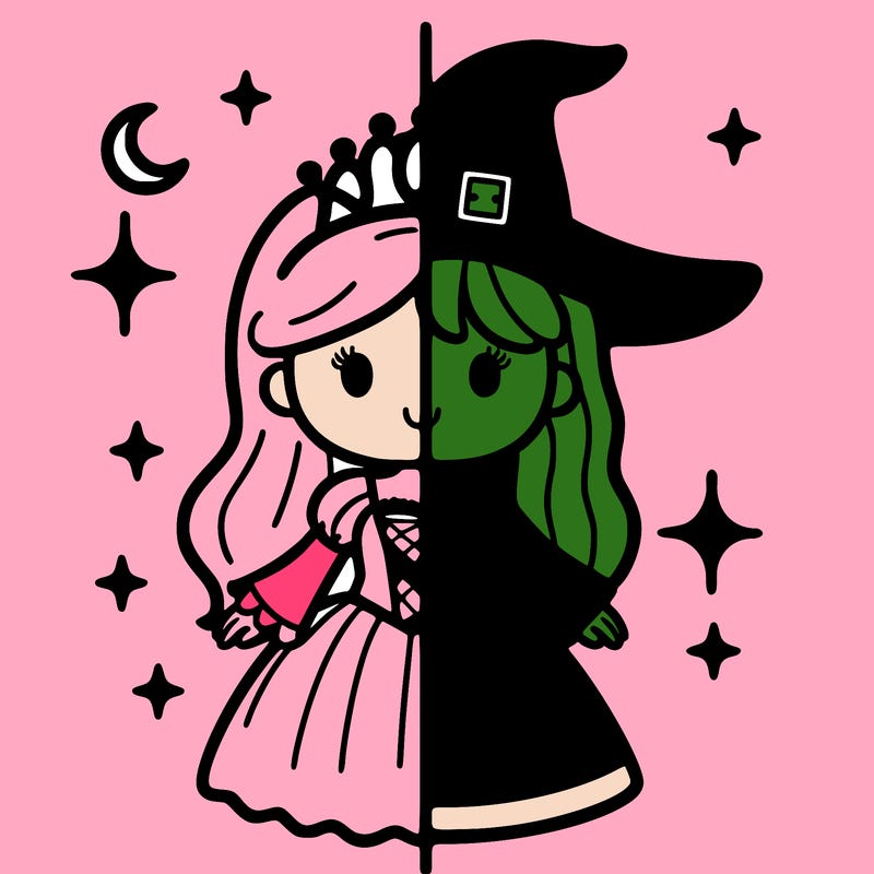 split princess and witch