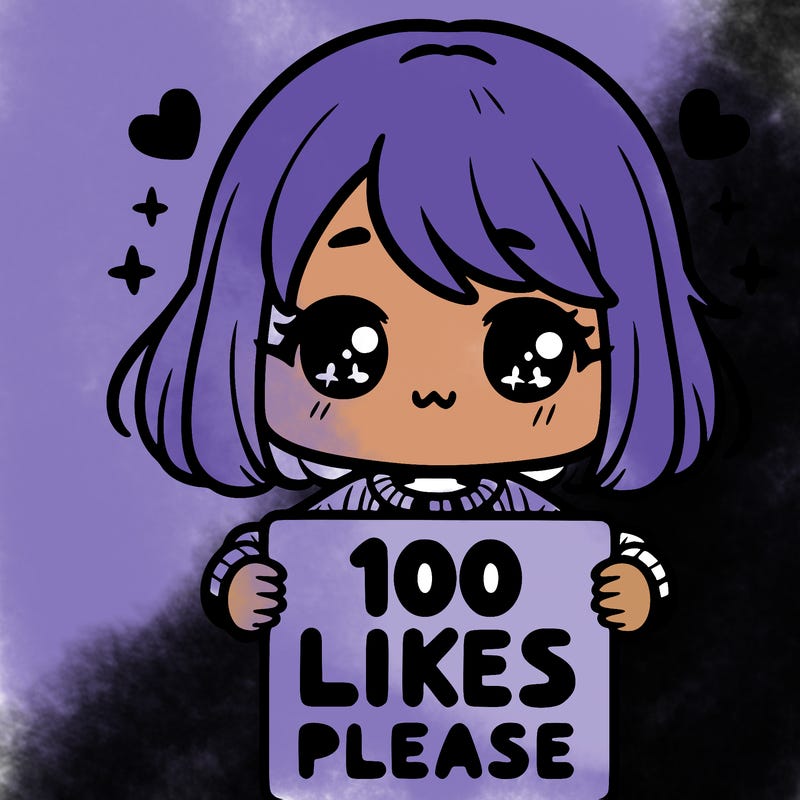 cute girl holding a sign saying 100 likes please