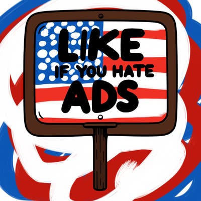a sign that says like if you hate ads