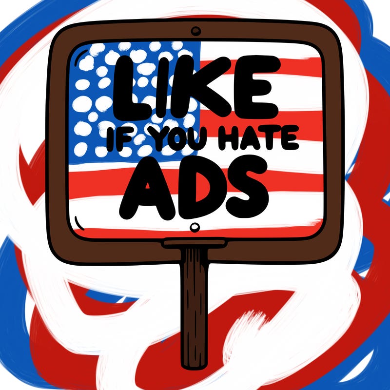 a sign that says like if you hate ads
