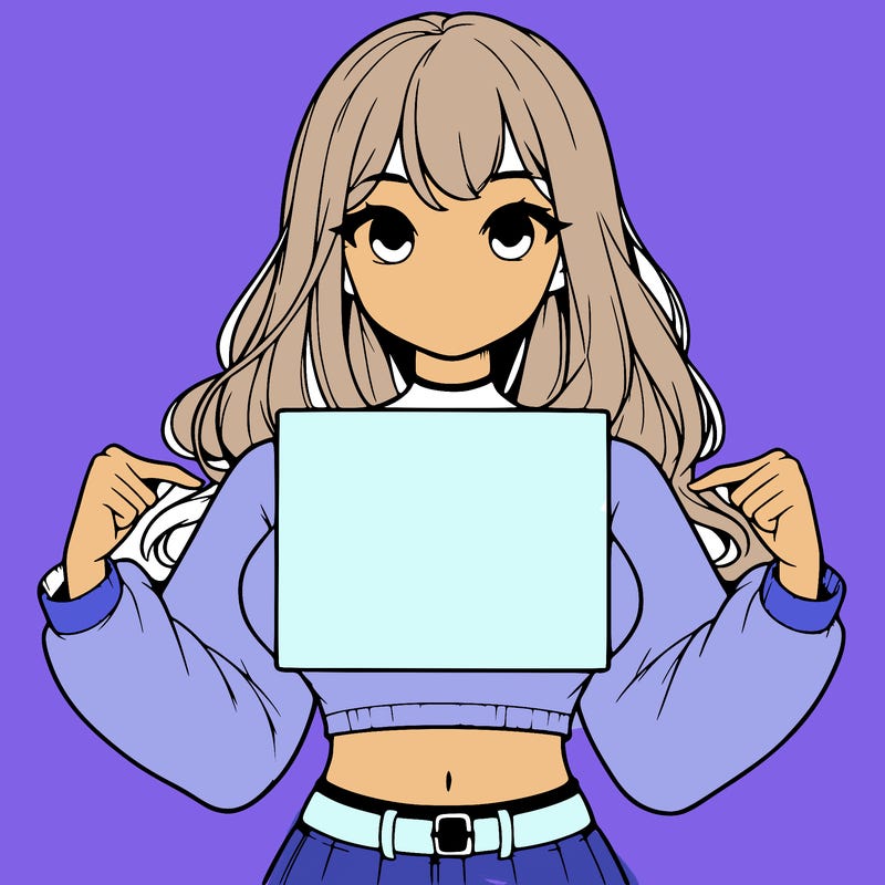 girl holding a blank sign in a long sleeve crop top