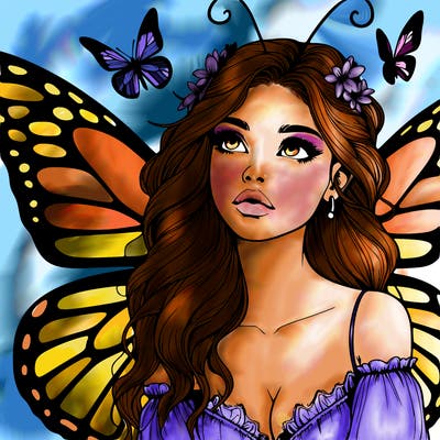 butterfly fairy realistic girl