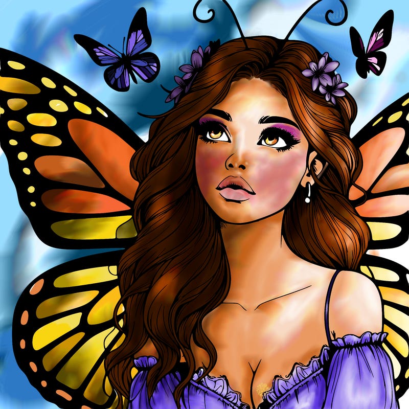 butterfly fairy realistic girl