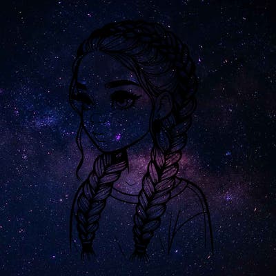 realistic girl with braids