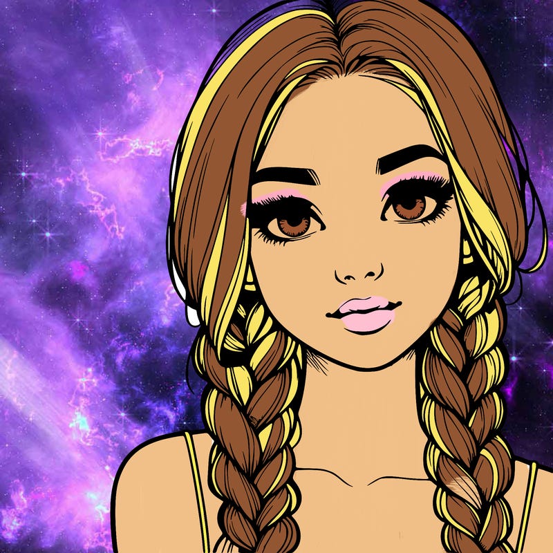 realistic girl with braids