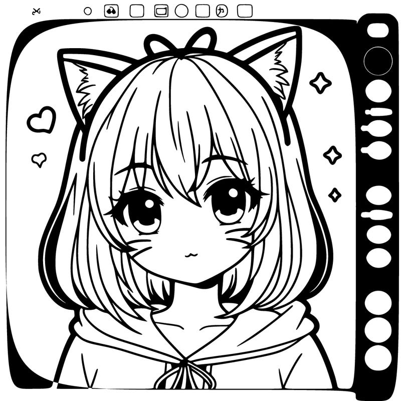 girl with manga style cat ears