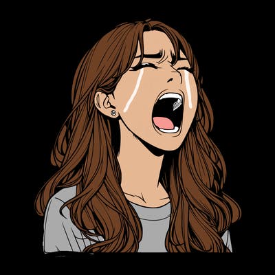 screaming realistic, girl