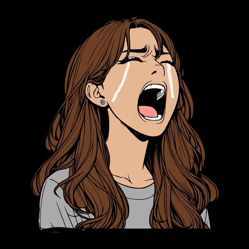 screaming realistic, girl