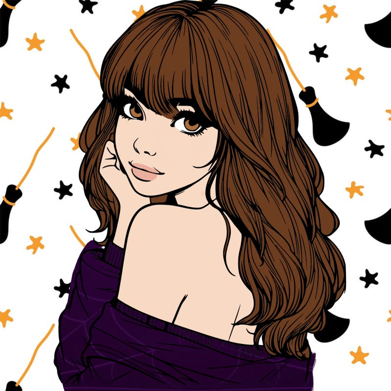 realistic girl with bangs looking over her shoulder