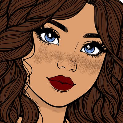 beautiful realistic girl close up to the camera with wavy hair,