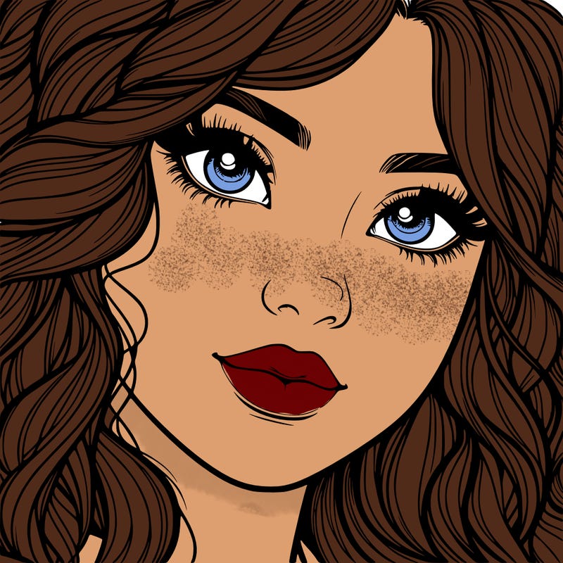 beautiful realistic girl close up to the camera with wavy hair,