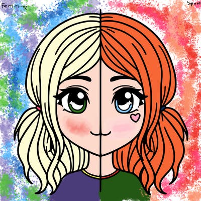 split girl just the face