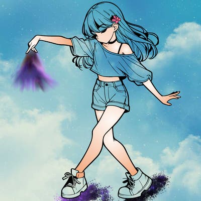 realistic girl danceing