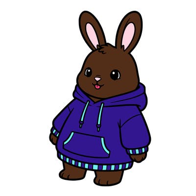 bunny with a sweatshirt