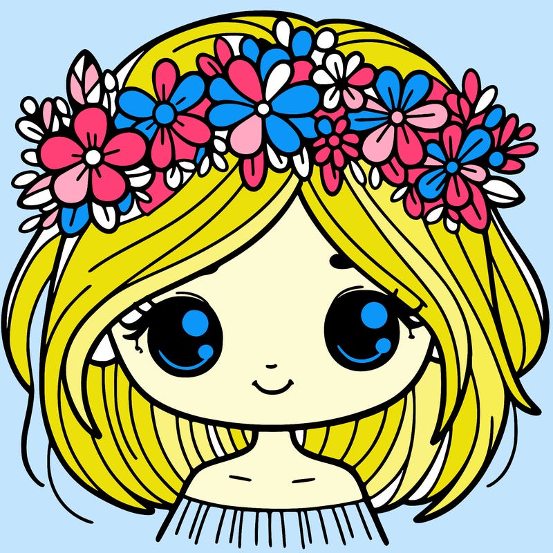 girl with flowers crown