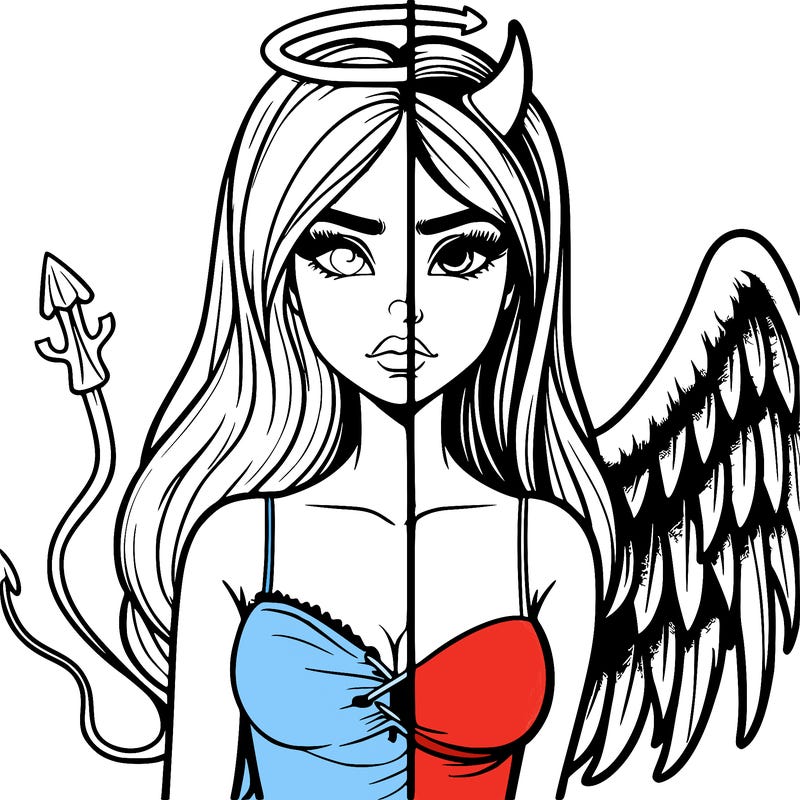 devil vs angel realistic girl