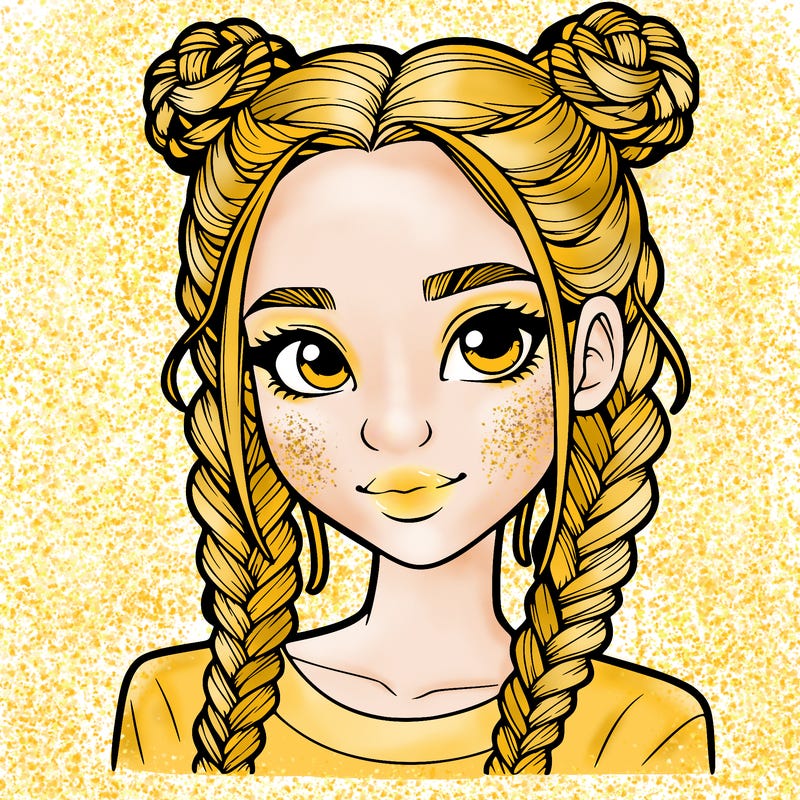 realistic girl with braids