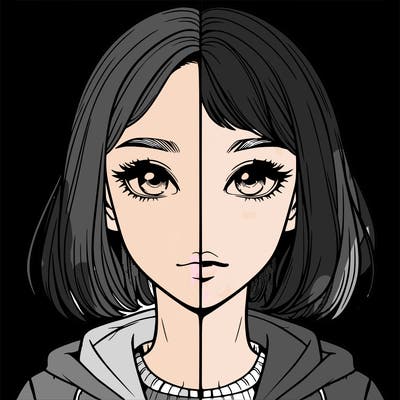 split realistic girl