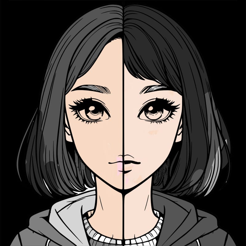 split realistic girl