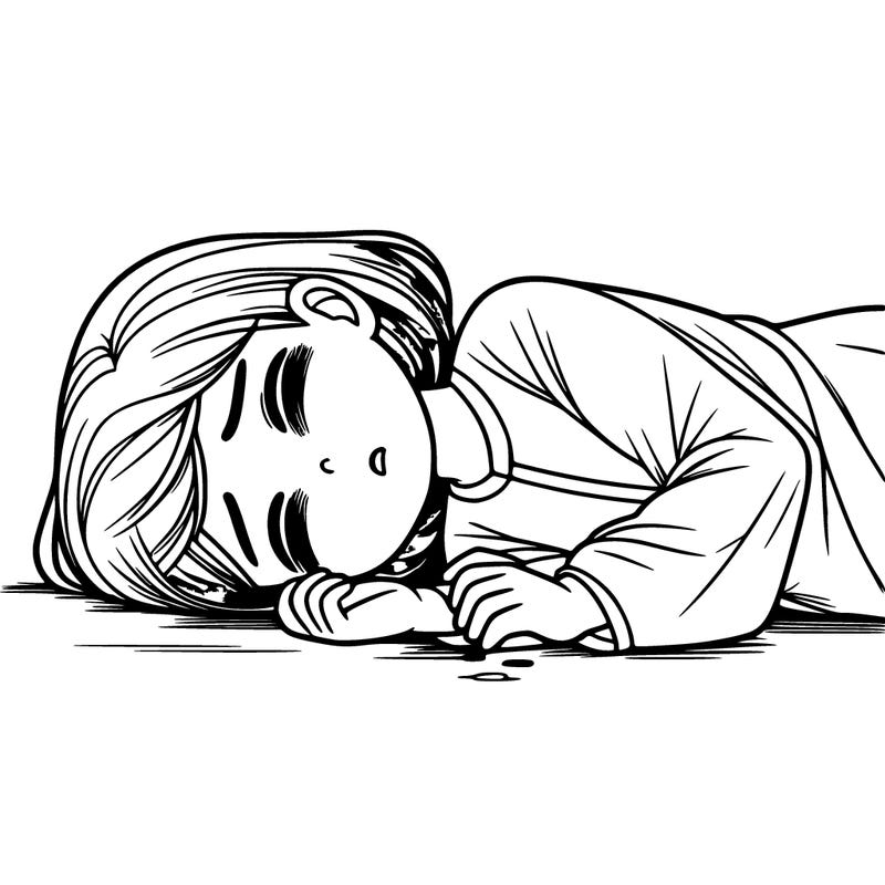 a sad moment of a girl dying make realistic