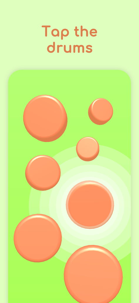 Digital drum instrument interface in Jam Toys app for toddlers